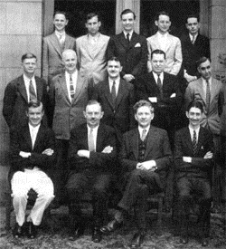 S.P. Timoshenko among faculty and students of the University of Michigan, 1936